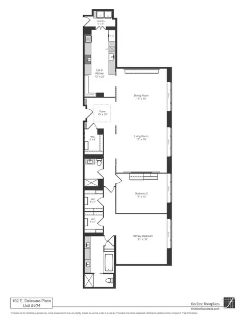 Floorplan - 132 E Delaware Pl #5404, Chicago, IL 60611 photo 1 of 1