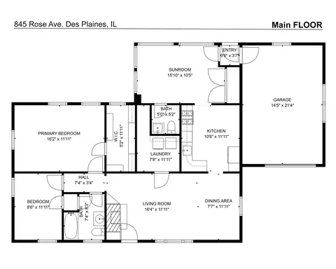 Floorplan - 845 Rose Ave, Des Plaines, IL 60016 photo 1 of 1