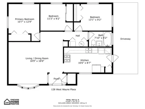 Floorplan - 128 W Wayne Pl, Wheeling, IL 60090 photo 1 of 1