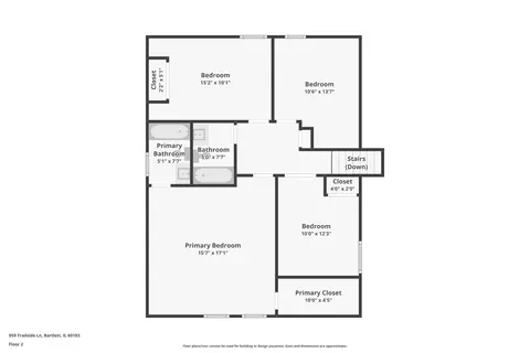 Floorplan - 959 Trailside Ln, Bartlett, IL 60103 photo 2 of 4