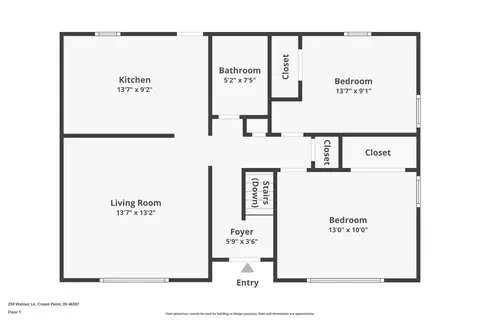 Floorplan - 259 Walnut Ln, Crown Point, IN 46307 photo 1 of 2