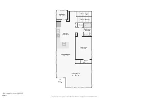 Floorplan - 1508 Wesley Ave, Berwyn, IL 60402 photo 2 of 4