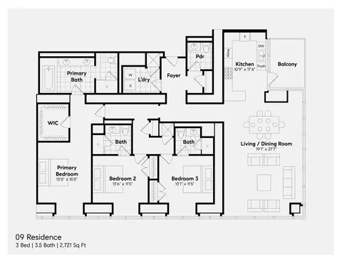 Floorplan - 363 E Wacker Dr #3009, Chicago, IL 60601 photo 1 of 1