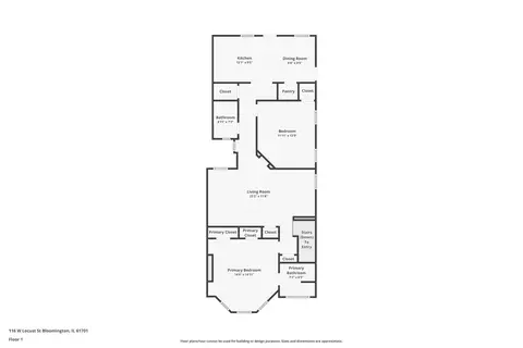 Floorplan - 116 W Locust St, Bloomington, IL 61701 photo 1 of 1
