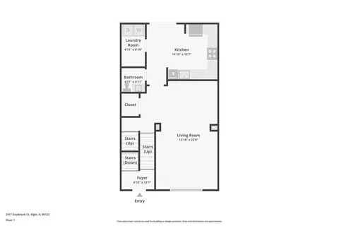 Floorplan - 2417 Daybreak Ct, Elgin, IL 60123 photo 1 of 3