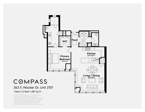 Floorplan - 363 E Wacker Dr #2107, Chicago, IL 60601 photo 1 of 1