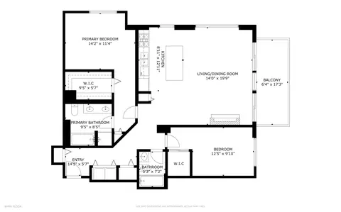 Floorplan - 5 E 14th Pl #1701, Chicago, IL 60605 photo 1 of 1