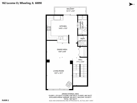 Floorplan - 182 Lucerne Ct, Wheeling, IL 60090 photo 1 of 3
