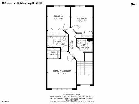 Floorplan - 182 Lucerne Ct, Wheeling, IL 60090 photo 2 of 3