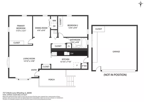 Floorplan - 757 S Merle Ln, Wheeling, IL 60090 photo 1 of 1