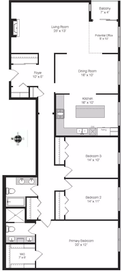 Floorplan - 1310 Maple Ave #5B, Evanston, IL 60201 photo 1 of 1