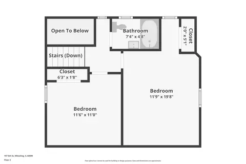 Floorplan - 197 6th St, Wheeling, IL 60090 photo 3 of 4