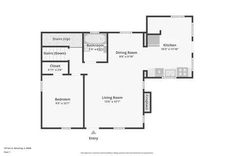 Floorplan - 197 6th St, Wheeling, IL 60090 photo 2 of 4