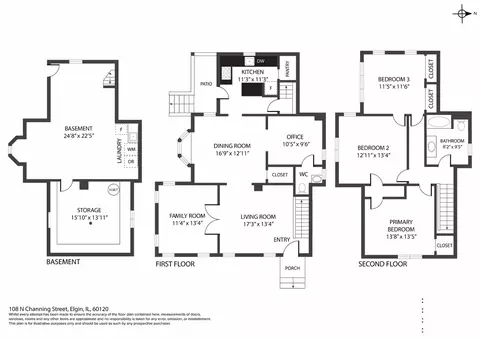 Floorplan - 108 N Channing St, Elgin, IL 60120 photo 1 of 1