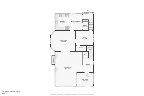 Floorplan - 738 Augusta Ave, Elgin, IL 60120 photo 1 of 4