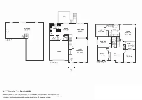 Floorplan - 3077 Wickenden Ave, Elgin, IL 60124 photo 1 of 1