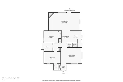 Floorplan - 3413 N Schultz Dr, Lansing, IL 60438 photo 1 of 2