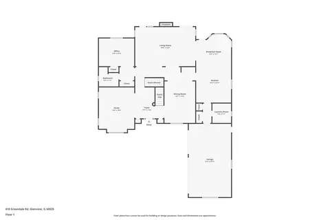 Floorplan - 610 Greendale Rd, Glenview, IL 60025 photo 2 of 4
