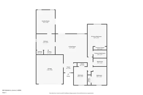 Floorplan - 895 Fieldside Ln, Aurora, IL 60504 photo 1 of 1
