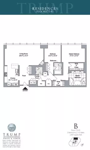 Floorplan - 401 N Wabash Ave #82B, Chicago, IL 60611 photo 1 of 1
