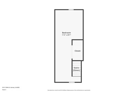 Floorplan - 551 E 149 St, Harvey, IL 60426 photo 2 of 4