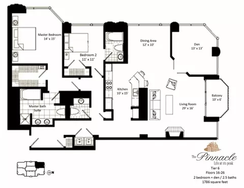 Floorplan - 21 E Huron St #2606, Chicago, IL 60611 photo 1 of 1
