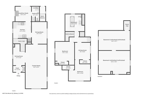 Floorplan - 402 E Van Buren St, Ottawa, IL 61350 photo 1 of 4