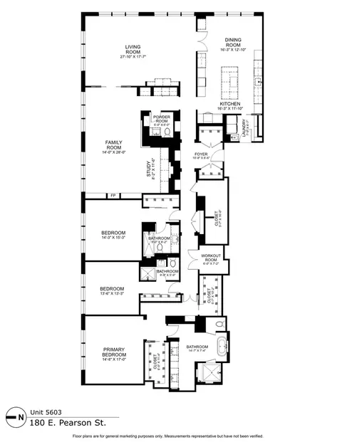 Floorplan - 180 E Pearson St #5603, Chicago, IL 60611 photo 1 of 1