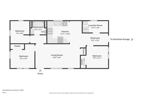 Floorplan - 819 Southside Ave, Mchenry, IL 60051 photo 1 of 1