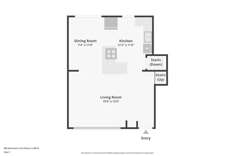 Floorplan - 980 Marshall Dr, Des Plaines, IL 60016 photo 3 of 4