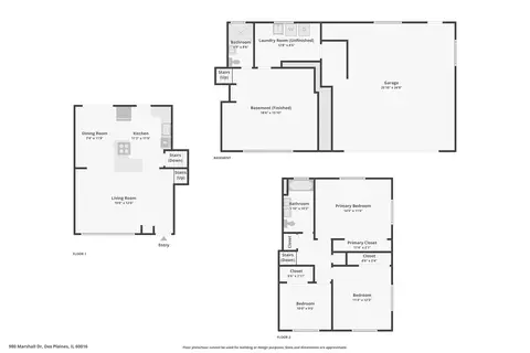 Floorplan - 980 Marshall Dr, Des Plaines, IL 60016 photo 1 of 4