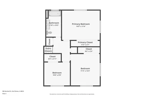 Floorplan - 980 Marshall Dr, Des Plaines, IL 60016 photo 4 of 4