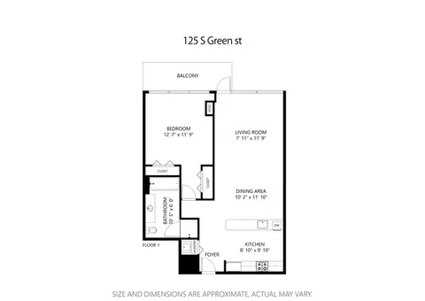 Floorplan - 123 S Green St #409B, Chicago, IL 60607 photo 1 of 1
