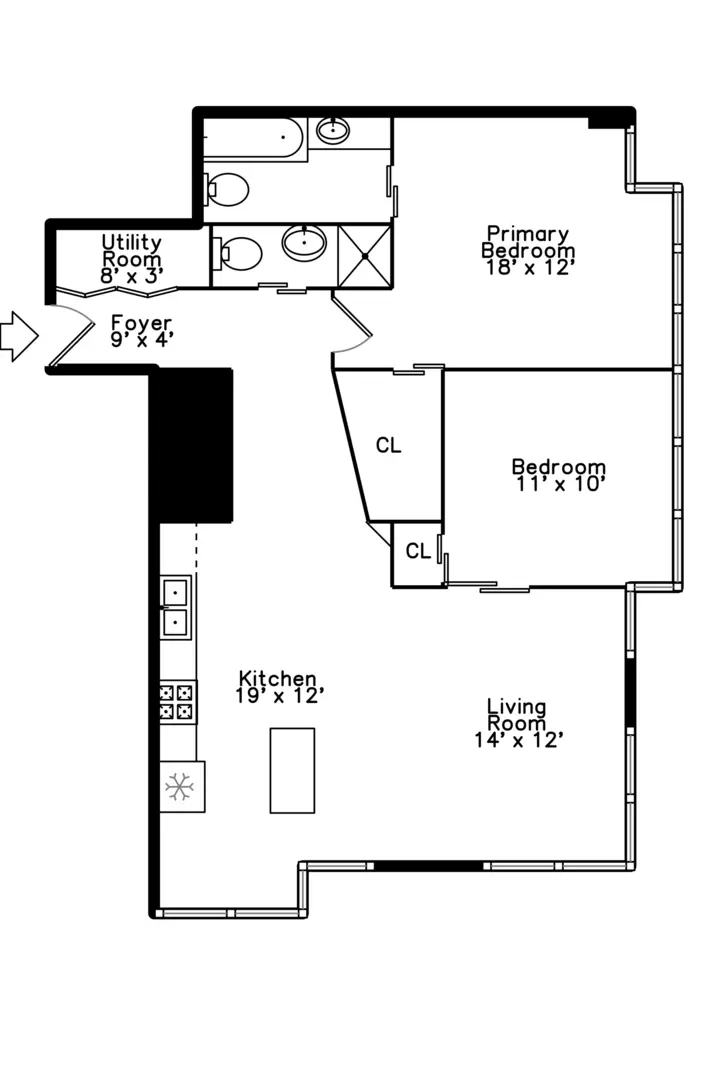 Floorplan - 30 E Huron St #907, Chicago, IL 60611 photo 2 of 2