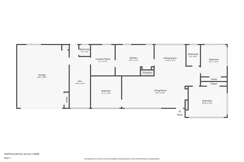 Floorplan - 16632 Emerald Ave, Harvey, IL 60426 photo 1 of 1