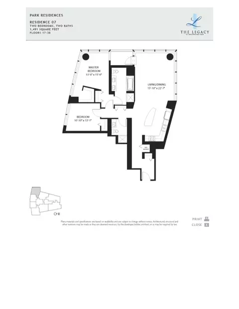 Floorplan - 60 E Monroe St #2307, Chicago, IL 60603 photo 1 of 1