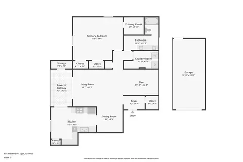 Floorplan - 655 Waverly Dr #C, Elgin, IL 60120 photo 1 of 1