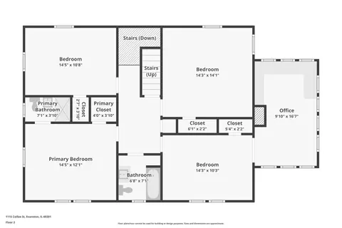 Floorplan - 1115 Colfax St, Evanston, IL 60201 photo 2 of 5