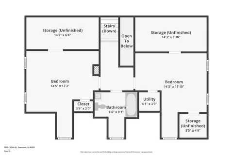 Floorplan - 1115 Colfax St, Evanston, IL 60201 photo 3 of 5