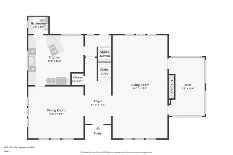 Floorplan - 1115 Colfax St, Evanston, IL 60201 photo 1 of 5