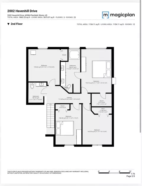 Floorplan - 2002 Havenhill Dr, Plainfield, IL 60586 photo 2 of 3