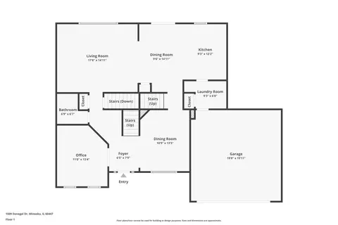 Floorplan - 1509 Donegal Dr, Minooka, IL 60447 photo 1 of 3