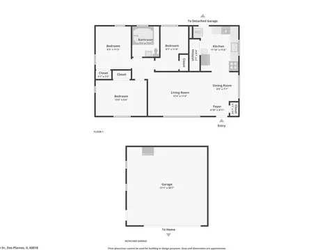 Floorplan - 2124 Halsey Dr, Des Plaines, IL 60018 photo 2 of 2