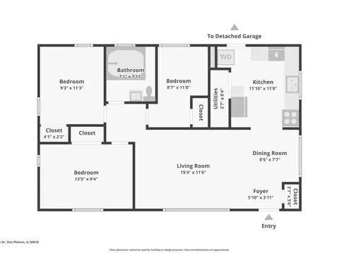 Floorplan - 2124 Halsey Dr, Des Plaines, IL 60018 photo 1 of 2