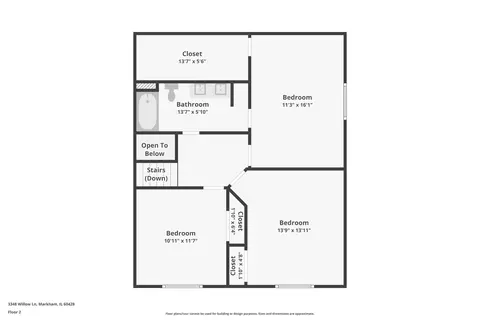 Floorplan - 3348 Willow Ln, Markham, IL 60428 photo 2 of 4