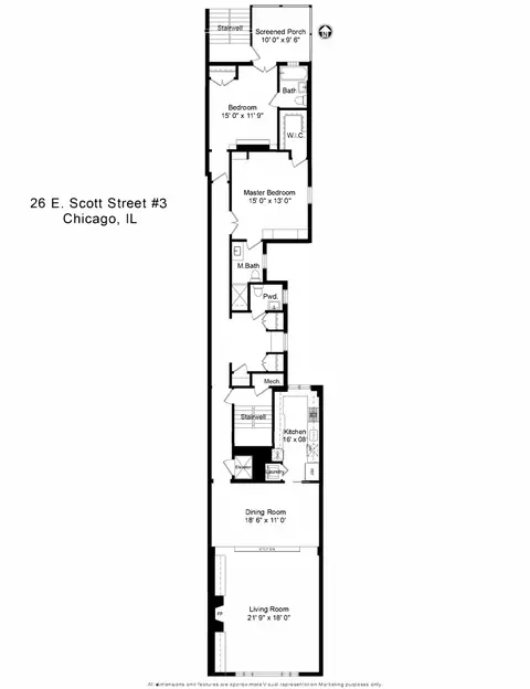 Floorplan - 26 E Scott St #3, Chicago, IL 60610 photo 1 of 1