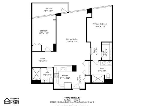 Floorplan - 100 E 14th St #1107, Chicago, IL 60605 photo 1 of 1