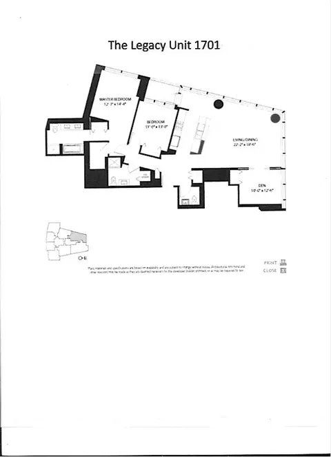 Floorplan - 60 E Monroe St #1701, Chicago, IL 60603 photo 1 of 1
