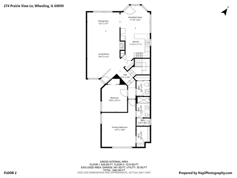 Floorplan - 274 Prairie View Ln #274, Wheeling, IL 60090 photo 2 of 2