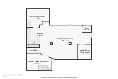 Floorplan - 682 Claridge Cir, Hoffman Estates, IL 60169 photo 1 of 4